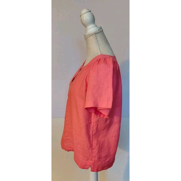 J.Crew Size XS 100% Linen Coral Tunic - Picture 2 of 8